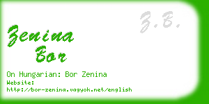 zenina bor business card